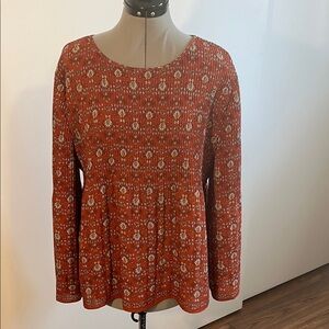 Max Studio Rust Floral Blouse